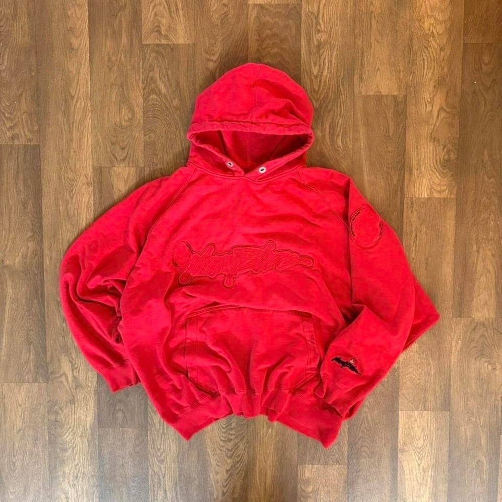 RARE VTG Y2K Johnny Blaze Method Man Heavyweight Embroidered Hooded Sweatshirt